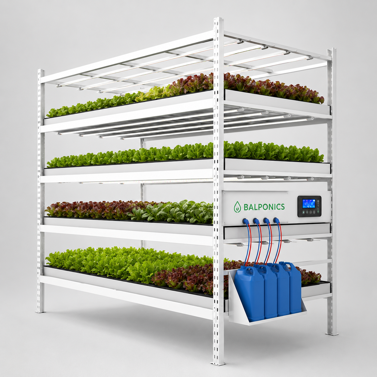 Commercial rack system for leafy greens