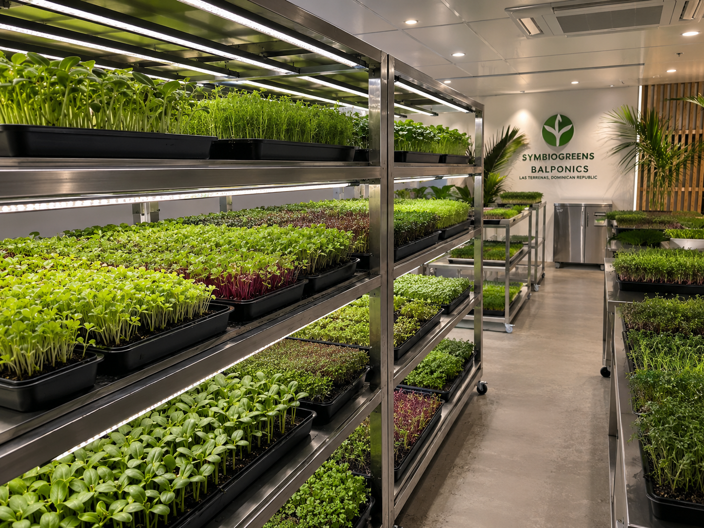 Indoor microgreens production racks