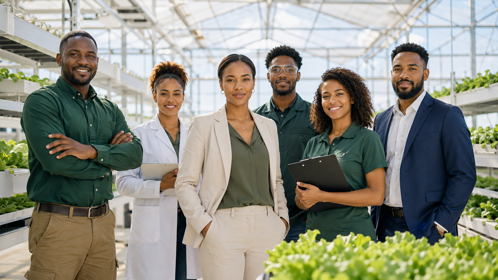 SymbioGreens professional greenhouse team